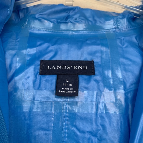 NWT LANDSEND Full Zip Hooded Packable Windbreaker - Picture 2 of 7